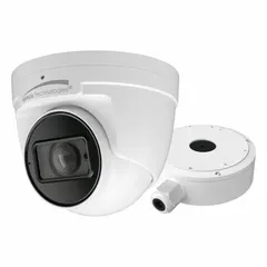 8MP varifocal network IP camera with turret design. Features a 1/2.8" CMOS sensor, 12 mm max focal length, 117° max viewing angle, and RJ45 connectivity. Suitable for indoor or outdoor surveillance applications requiring adjustable focal length and wide-area coverage.