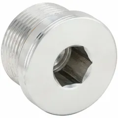 316 stainless steel extreme pressure threaded pipe fitting plug with 42 mm x 2 in male threaded x female connection. Rated for 5,800 psi. Used to seal high-pressure hydraulic or pneumatic systems.