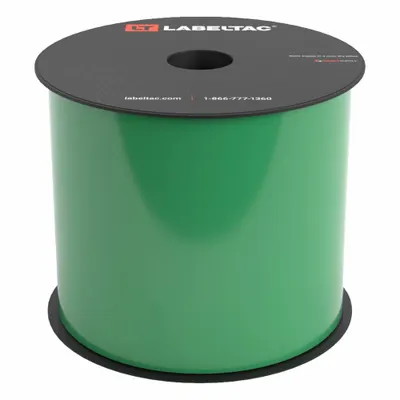 CREATIVE SAFETY SUPPLY LabelTac Pro Model High Temp Supply: 4 in x 100 ft, Vinyl, Green (Gloss) - LabelTac Thermal Transfer Continuous Label Rolls