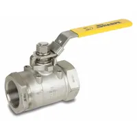 SHARPE Manual Two-Way Ball Valve: 1/4 in, Stainless Steel, Straight Valve Body, FNPT x FNPT, PTFE (MPN 4353010740)