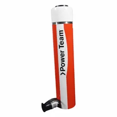 Single-acting hydraulic ram with 25 ton nominal capacity and 12 in nominal stroke length. Designed for lifting, pressing, and positioning in industrial maintenance, construction, and manufacturing applications.