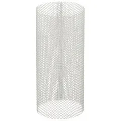 This replacement Y strainer screen is constructed from PVC material with a mesh size of 0.0165 inches. It is designed for use in industrial filtration systems to remove particulates from liquids or gases. Commonly applied in chemical processing, water treatment, and piping systems where PVC compatibility is required.