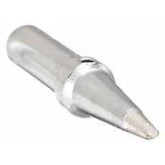 Chisel-shaped soldering tip from the PLATO ET Series, with a 1.6 mm width and 34.5 mm length. Designed for use with the PLATO EC1201A handpiece. Suitable for precision soldering tasks such as through-hole and surface-mount component assembly and rework.