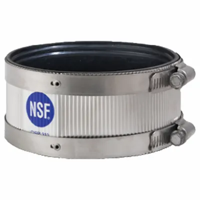 IDEAL CLAMPS Flexible Pipe Straight: Neoprene, For 10 in Pipe, Iron - Shielded Flexible Transition Couplings