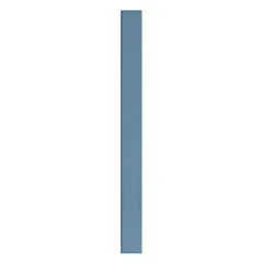 This pilaster is a structural column for commercial bathroom partitions, featuring a polymer inner core with a pebble-textured blue finish. It measures 82 inches in height, 7 inches in width, and 1 inch in thickness. Suitable for use in restroom stalls to provide support and privacy.