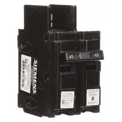 Bolt-on miniature circuit breaker rated 45 A at 120/240V AC, 2-pole, Std type. Part of the BQ series, designed for branch circuit protection in panelboards. Suitable for overcurrent protection in commercial and industrial electrical distribution systems.