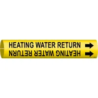 Pipe Marker: Heating Water Return, Yellow, Black, Fits 4 to 6 in Pipe O.D., 1 Pipe Markers (MPN 4072-D)