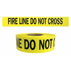APPROVED VENDOR Fire Line Do Not Cross Barrier Tape, 3 in x 1000 ft, Polyethylene, Black on Yellow