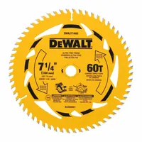 DEWALT Circular Saw Blade: 7 1/4 in Blade Dia., 60 Teeth, 0.08 in Cut Wd, 5/8 in Arbor Size, 10 PK (MPN DWA271460B10)
