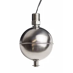 This side-mounted float switch features a mechanically alternating SPST configuration with stainless steel construction. Designed for vertical mounting, it has a specific gravity rating of 0.43 and lead wire termination. Suitable for liquid level detection and control in tanks and vessels.