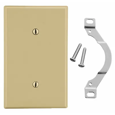 HUBBELL Wall Plate: Blank, 1 Gang, Ivory - General Purpose Wall Plates