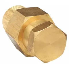Brass-bodied atmospheric vacuum breaker designed for steam media. Features a 3/4 in pipe size with MNPT steam service connection. Prevents back-siphonage by admitting air when pressure drops, protecting piping and equipment from vacuum collapse in steam systems.