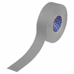 Solid gray floor marking tape with a 22 mil thick polyester backing. Designed for marking aisles, hazards, and work zones in industrial environments. Provides durable visual cues for facility safety and organization.
