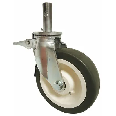 OEM Stem Caster: Swivel - Total-Locking Bolt-In Stem Casters with Round Stems for Scaffolding