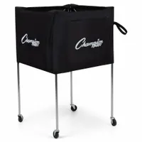 CHAMPION SPORTS Ball Cart: 29 in Overall Lg, 24 in Overall Wd, 40 in Overall Ht, Aluminum, Black (MPN VBCART)