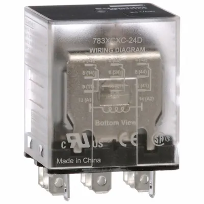 SCHNEIDER General Purpose Relay: Socket Mounted, 15 A Current Rating, 24V DC, 3PDT - Socket-Mounted Relays