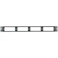 Patch Panel: 1 Rack Units, 4 Ports, Flat, PoE, Not Numbered, Rear Access, Unequipped (MPN CFAPPBL1)