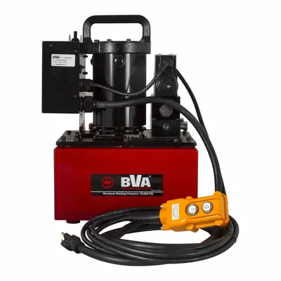 BVA HYDRAULICS Hydraulic Pump: 10,000 psi Max. Op Pressure, 439 cu in/min Max. Flow Rate - Corded High-Power Stationary Electric Hydraulic Pump Units