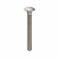 Carriage bolt with square neck prevents rotation during tightening. Made from 18-8 stainless steel for corrosion resistance. Thread size #10-24, length 1-3/4 in, plain finish. Suitable for fastening metal to wood or metal to metal in industrial assemblies, machinery guards, and conveyor systems. Pack of 25