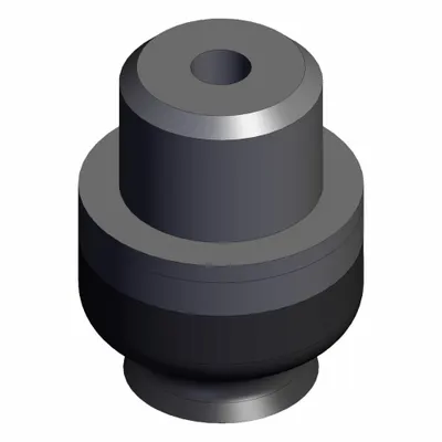 SMC Flat Cup: Flat, M5 x 0.8, 4 mm Pad Dia, Silicone, Black, 40, 9 mm Pad Ht - Flat Type Automotive Industry Vacuum Pad Assemblies