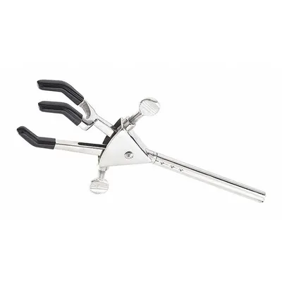 OHAUS Dual Clamp: Dual Adjust Clamp, Zinc, 10 3/4 in Overall Lg, 3 Prongs - Lab Clamps