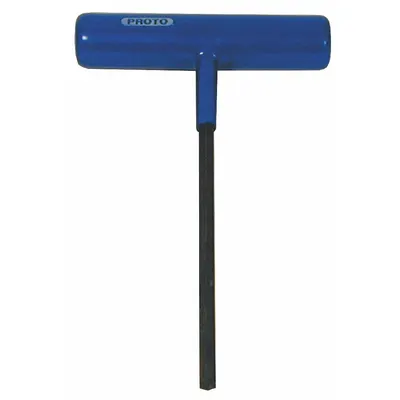 PROTO Hex Key: 0 Ball Ends, 5 mm Tip Size, Metric, Long, Alloy Steel, Black Oxide - T-Shaped Hex Keys