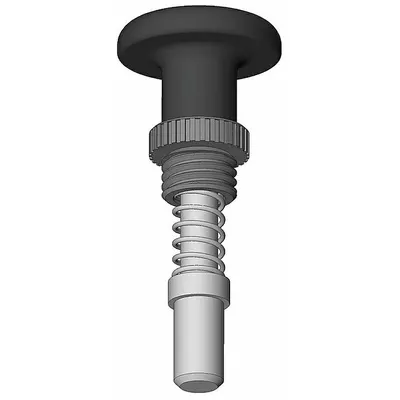 INNOVATIVE COMPONENTS Weld Mount Retractable Spring Plunger: Pull Knob, 0.5 in Plunger Wd - Nonlocking Pull-Knob Weld-Mount Indexing Plungers