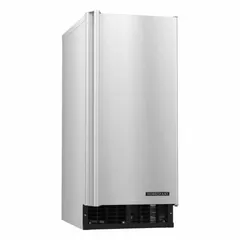 Air-cooled undercounter ice machine producing 54 lb of ice per day. Measures 33 1/2 in high by 14 7/8 in wide, with a silver finish and 6 in adjustable legs. Suitable for commercial kitchens, bars, and break rooms requiring compact ice production.