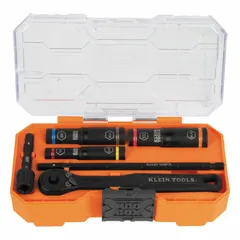 This 6-piece flip socket set features SAE sizes from 1/4 in to 9/16 in with a 3/8 in drive. The KNECT™ design allows quick size changes without swapping sockets, suitable for turning fasteners in confined spaces where standard ratchets are too long.