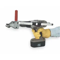 Replacement drill clamp for power shears and nibblers. Secures the drill bit during metal cutting operations in sheet metal fabrication, HVAC ductwork, and roofing applications.