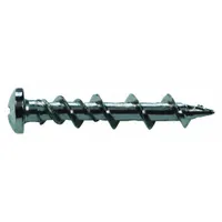 Wall Anchor Screw: 1/4 in Dia, 1 1/4 in Overall Lg, Steel, Pan, Phillips, Steel, Plain, 100 PK (MPN 02330-PWR)