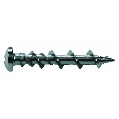 DEWALT Wall Anchor Screw: 1/4 in Dia, 1 1/4 in Overall Lg, Steel, Pan, Phillips - One Piece Self-Threading Anchors