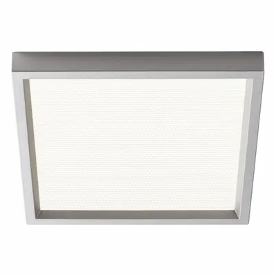 LIGHTOLIER Square Downlight: 6 in Dia, Silver, 5/8 in Ht, 1,000 lm, 2700K, 14 W, 120V AC - Low-Profile Square Surface-Mount Downlights