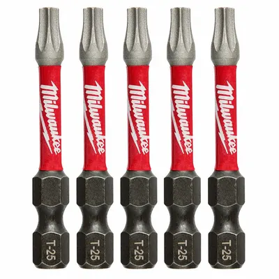 MILWAUKEE Power Bit: Power Bit, T25 Bit Size, Imperial, Torx Head, T25 Bit Industry Size - Impact Torx Bits