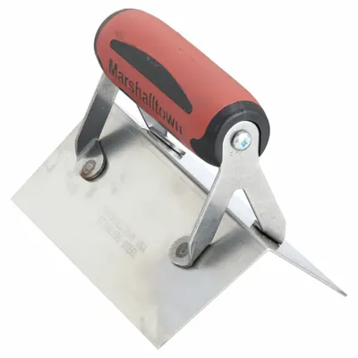MARSHALLTOWN Corner Trowel: Stainless Steel, 6 in Blade Lg, 2 1/2 in Blade Wd - Step Tools