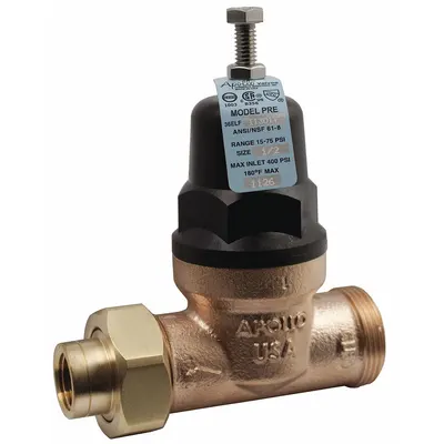 APOLLO Water Pressure Reducing Valve: NPT x NPT, 3/4 in Pipe Size, Bronze - High Capacity Water Pressure Regulators