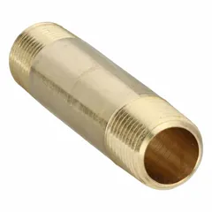 Brass pipe nipple with 1/2 in nominal pipe size and 3 1/2 in overall length. Male NPT x Male connections rated for 1,000 psi maximum operating and steam pressure. Used for connecting male threaded fittings in instrumentation, pneumatic, and low-pressure steam systems.