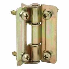 This PRIME-LINE closet door hinge measures 3/4 in wide by 2 1/8 in tall and supports a maximum weight of 40 lb per pair. Supplied as a single pair (1 PR), it is suitable for use on lightweight interior closet doors in residential or light commercial settings.