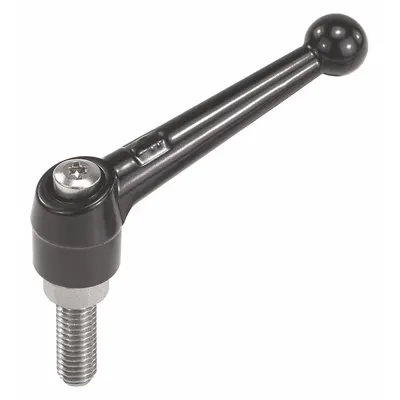 KIPP Ball-Style Adjustable Handle with Threaded Stud, M16, 110 mm Length - Ball-Style Adjustable Handles with Threaded Stud