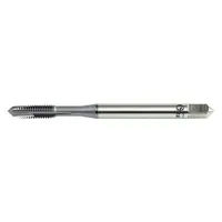 This spiral-point tap is designed for threading blind or through holes in aluminum and non-ferrous materials. Its spiral point geometry pushes chips forward, preventing clogging and ensuring clean threads. It features a metric M12x1.5 thread size with D5 / 4H-6H tolerance class, 3 flutes, and a plug chamfer. Suitable for general manufacturing applications requiring precise metric threads
