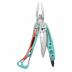 This multi-tool features fold-out needlenose pliers and includes 7 tools with 7 functions. It measures 4 inches closed and 6 inches open, with a TEAL finish. Suitable for everyday carry, outdoor tasks, and light repair work.
