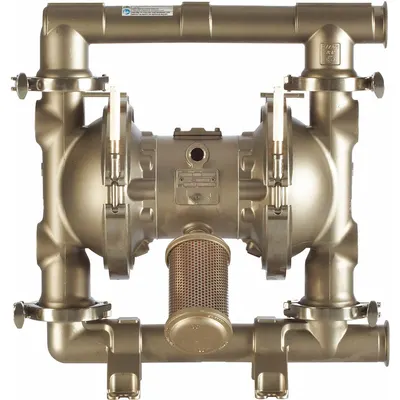STANDARD PUMP Double Diaphragm Pump: 316 Stainless Steel, 1 1/2 in, Tri-Clamp, 41 gpm - FDA-Compliant AODD Pumps