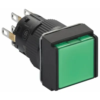 SCHNEIDER Illuminated Push Button: Illuminated, Flush Profile, Non-Metallic, 16 mm - Illuminated Flush-Mount Push Buttons