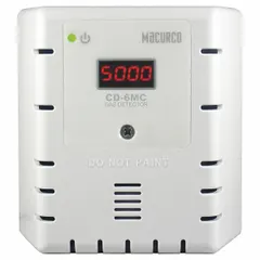 Stand-alone carbon dioxide detector and controller with digital display. Measures CO₂ from 0 to 5,000 ppm. Operates on 12 to 32V DC or 12 to 24V AC. cETLus Certified. Wall-mounted. For use with DVP-120. Suitable for monitoring indoor air quality in commercial spaces.