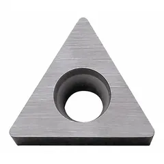 This triangle (T) indexable turning insert is made of cermet, suitable for finish turning operations on steel and stainless steel. It offers high wear resistance and is designed for use in CNC lathes for general machining applications.