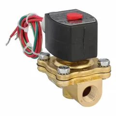 This 2-way, 2-position normally closed solenoid valve is designed for high-flow applications. It features a 3/8 in pipe size and operates on 110V AC. The explosion-proof coil enclosure allows use in hazardous environments where flammable gases or vapors may be present.