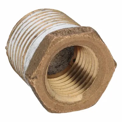 OEM APPROVED VENDOR 3/8 in x 1/4 in Brass Straight Reducer Pipe - Threaded Low-Pressure Pipe Fittings for Potable Water with Thread Sealant