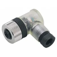 IFM M12 Circular Connector: A Coded, 4 Socket, M12 Female Thread, IP68, Screw Terminals, 90° Angle (MPN E11510)