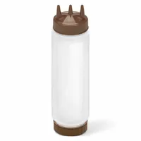 This 24 oz squeeze bottle is designed for dispensing condiments, sauces, and oils in food service settings. It features a 2 1/8 in opening diameter and 10 3/4 in overall height. NSF Certified and dishwasher safe for repeated use