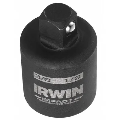 IRWIN Socket Adapter: 1/2 in Input Drive Size, Black Oxide, 3/8 in Output Drive Size - 1/2" Drive Impact Socket Adapters
